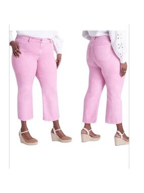 NWT LANE BRYANT Women’s size20 high-rise crop jeans washed pastel fuchsia summer